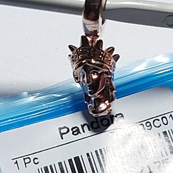 Pandora *RETIRED* Rose ™ Statue of Liberty Dangle Travel Charm w/cz's 788989C01 - Picture 6 of 14